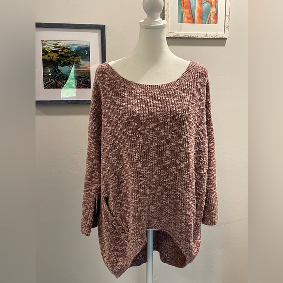 Express Sweaters - Express Maroon High Low Sweater Size Small